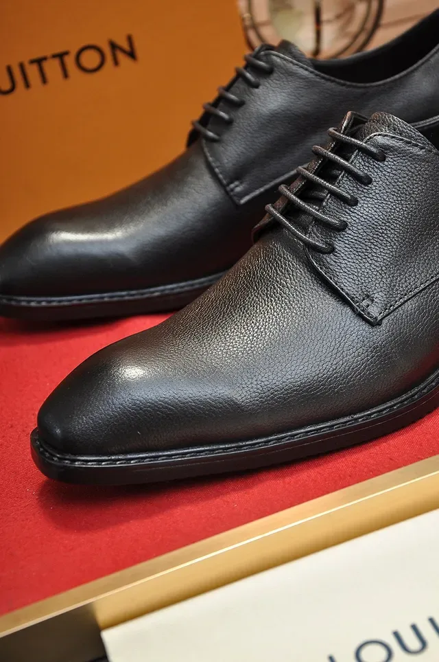 Black Pebbled Leather Cap Toe Oxford Shoes 4