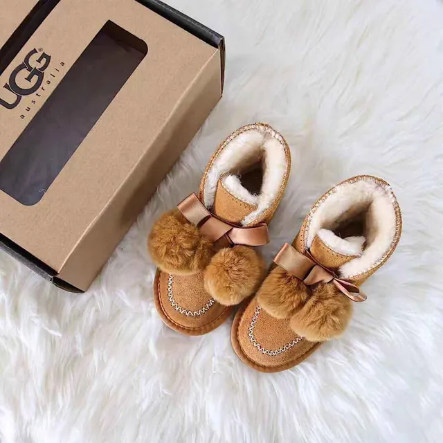 Black Pink Moccasin-Stitched Fur Pom-Pom Snow Boots 5