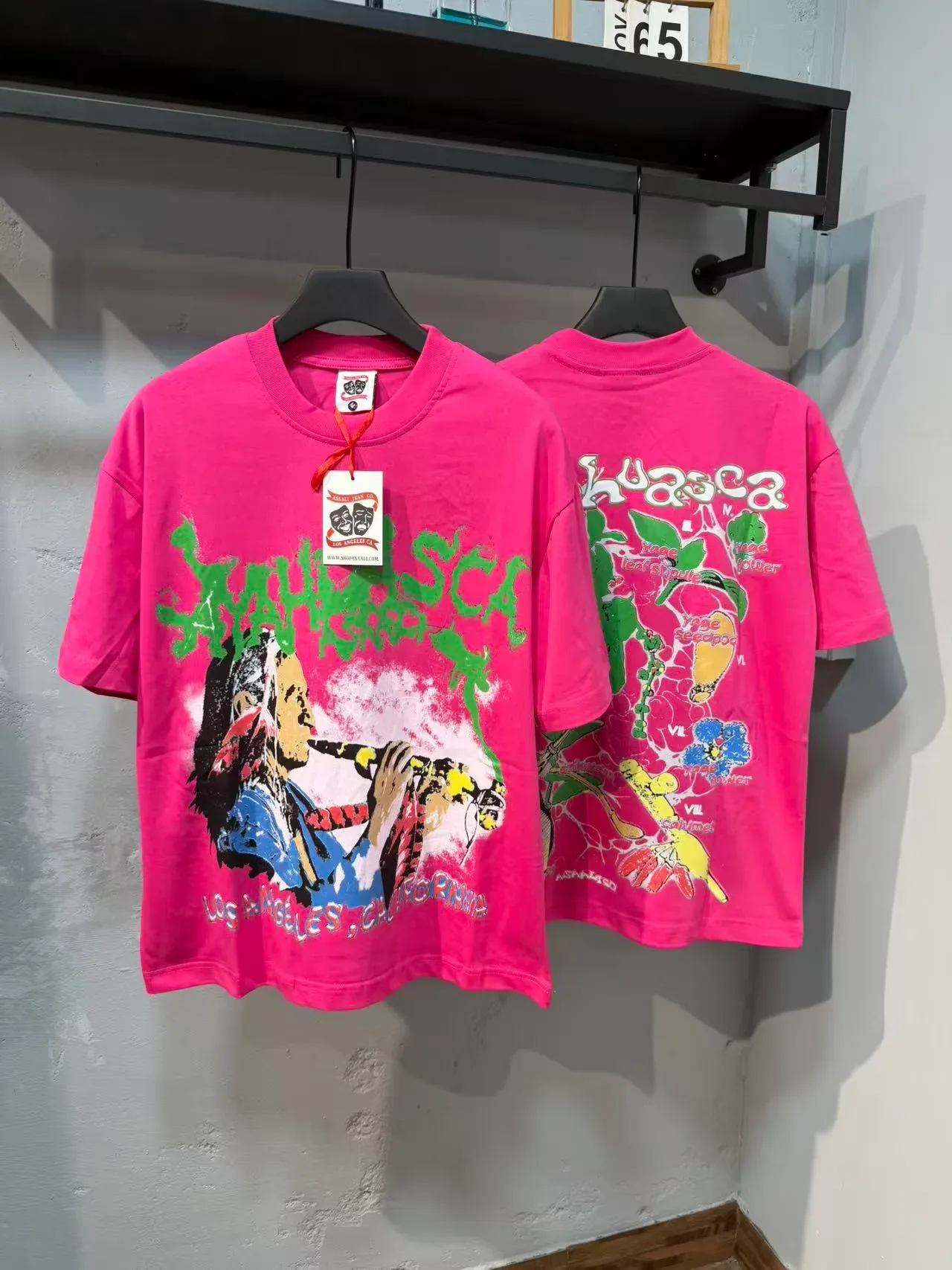 Black Pink Oversized Fit Screen-Printed Graphic T-Shirt 2