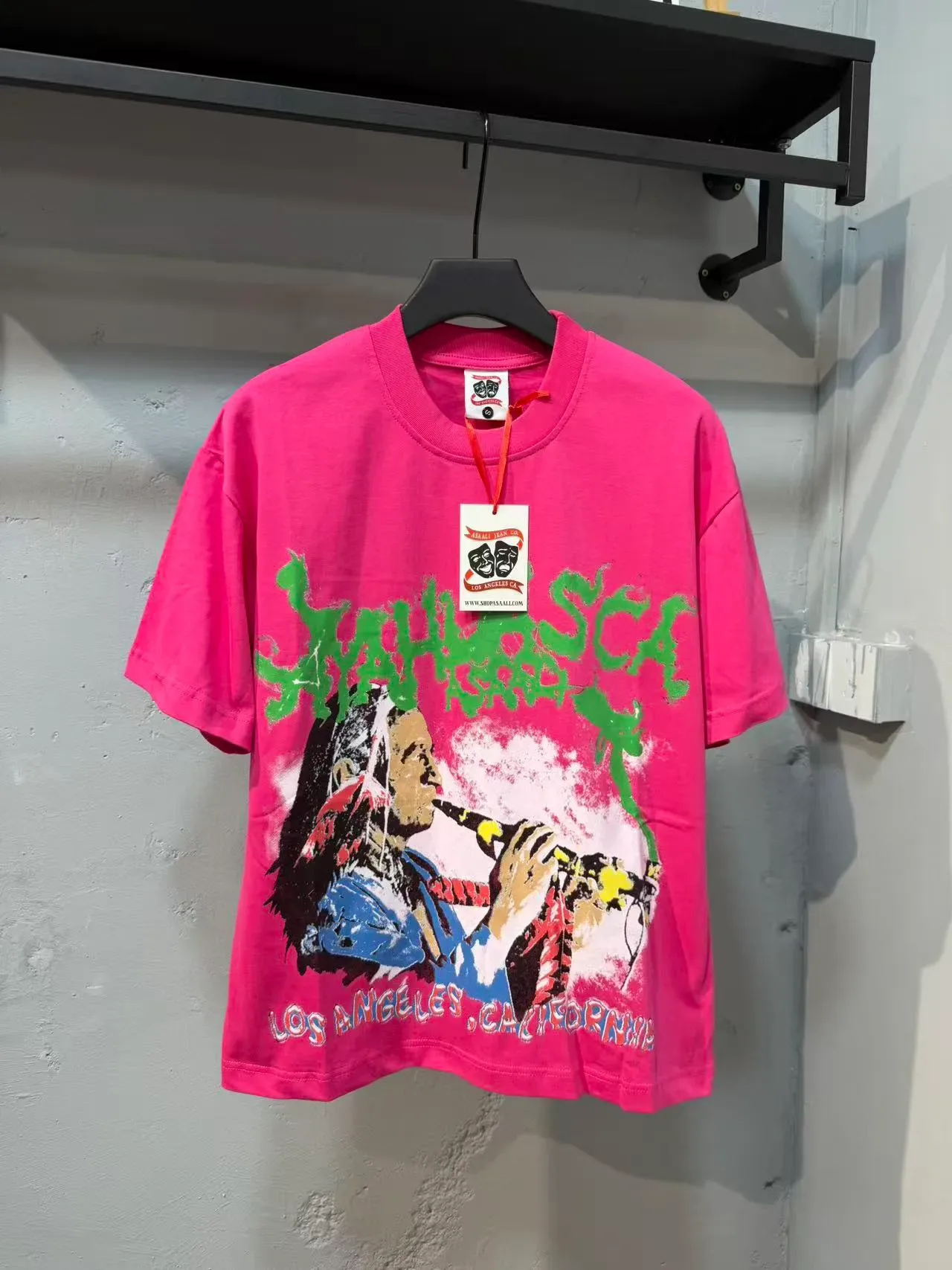 Black Pink Oversized Fit Screen-Printed Graphic T-Shirt 3
