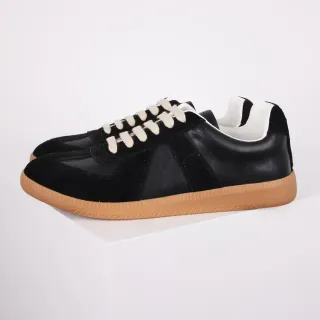 Black Suede and Leather Panelled Lifestyle Sneaker