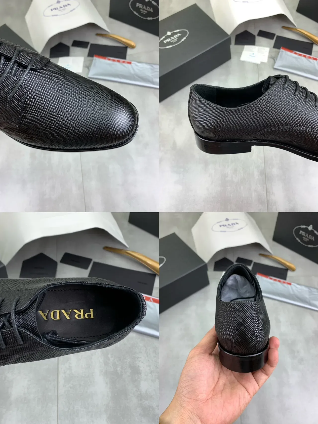 Zapatos Oxford de punta de tapa negra texturizados con textura de lagarto embossada 3