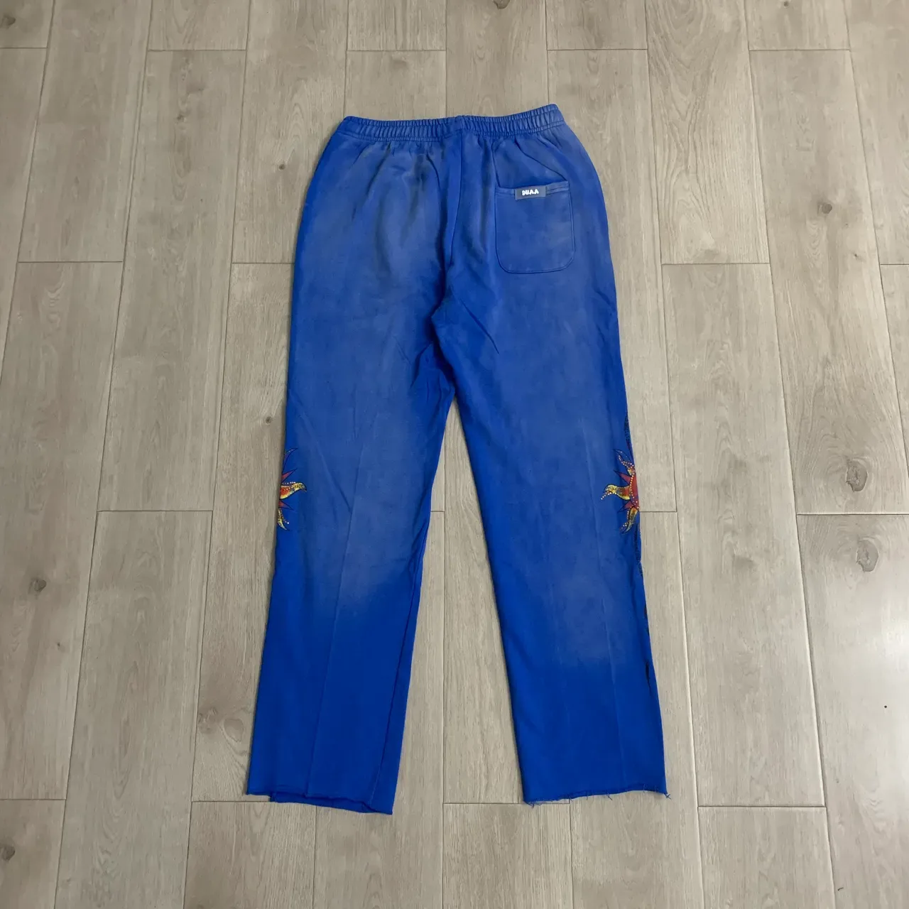 Blue Embroidered Panther Graphic Sweatpants 3