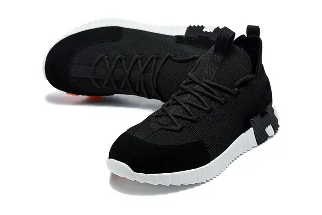 Blue Orange Beige Knit Low-Top Lifestyle Sneaker 4