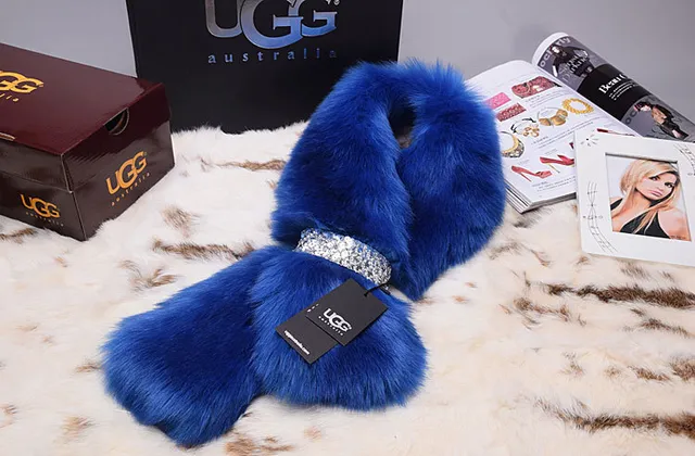 Blue Voluminous Faux Fur Scarve 5
