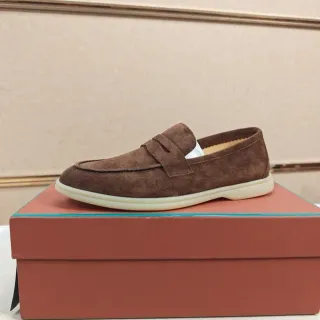 Loafer Penny Strap Camurça Marrom Bege