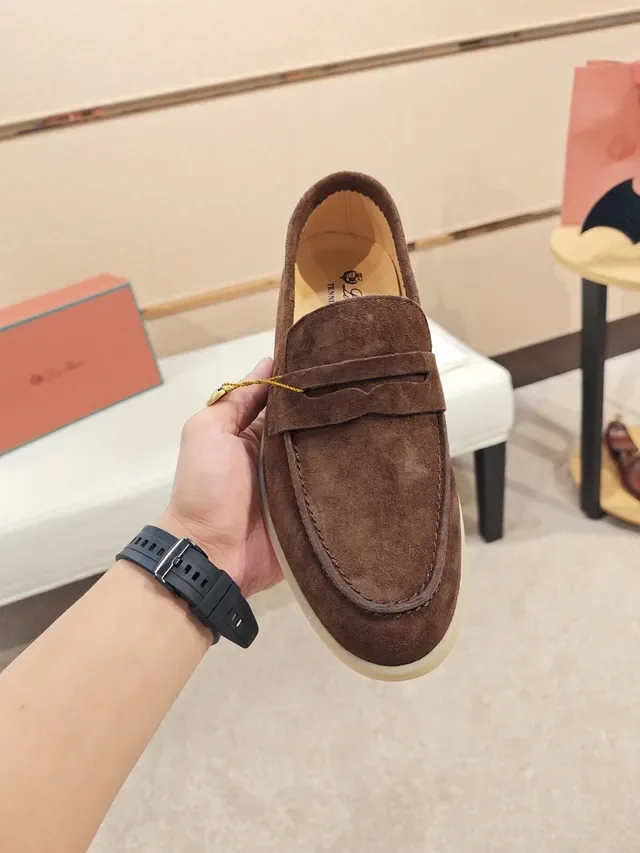 Brown Beige Suede Upper Penny Strap Loafer 5