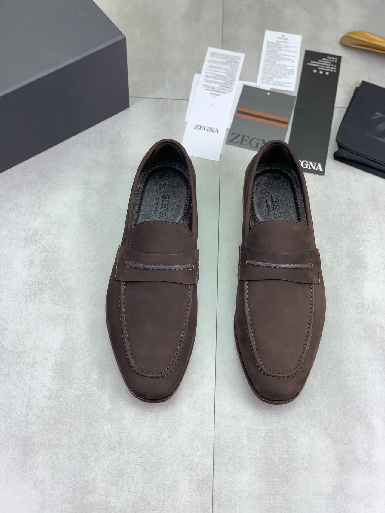 Brown Black Suede Upper Penny Strap Loafer 5
