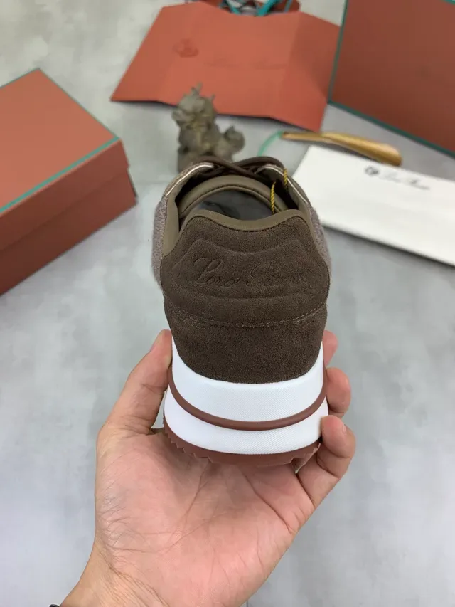 Brown Mesh and Suede Lifestyle Sneaker 4