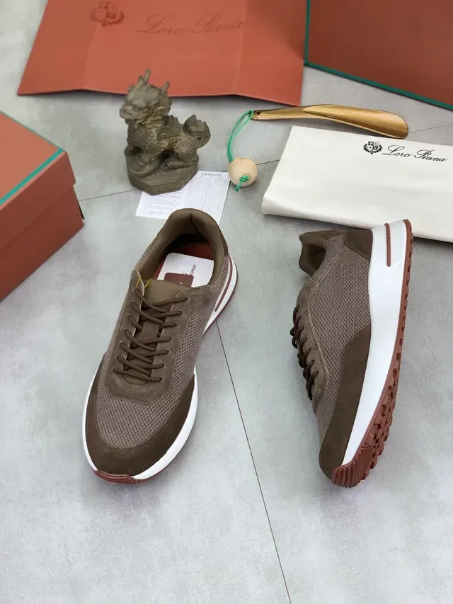 Brown Mesh and Suede Lifestyle Sneaker 6