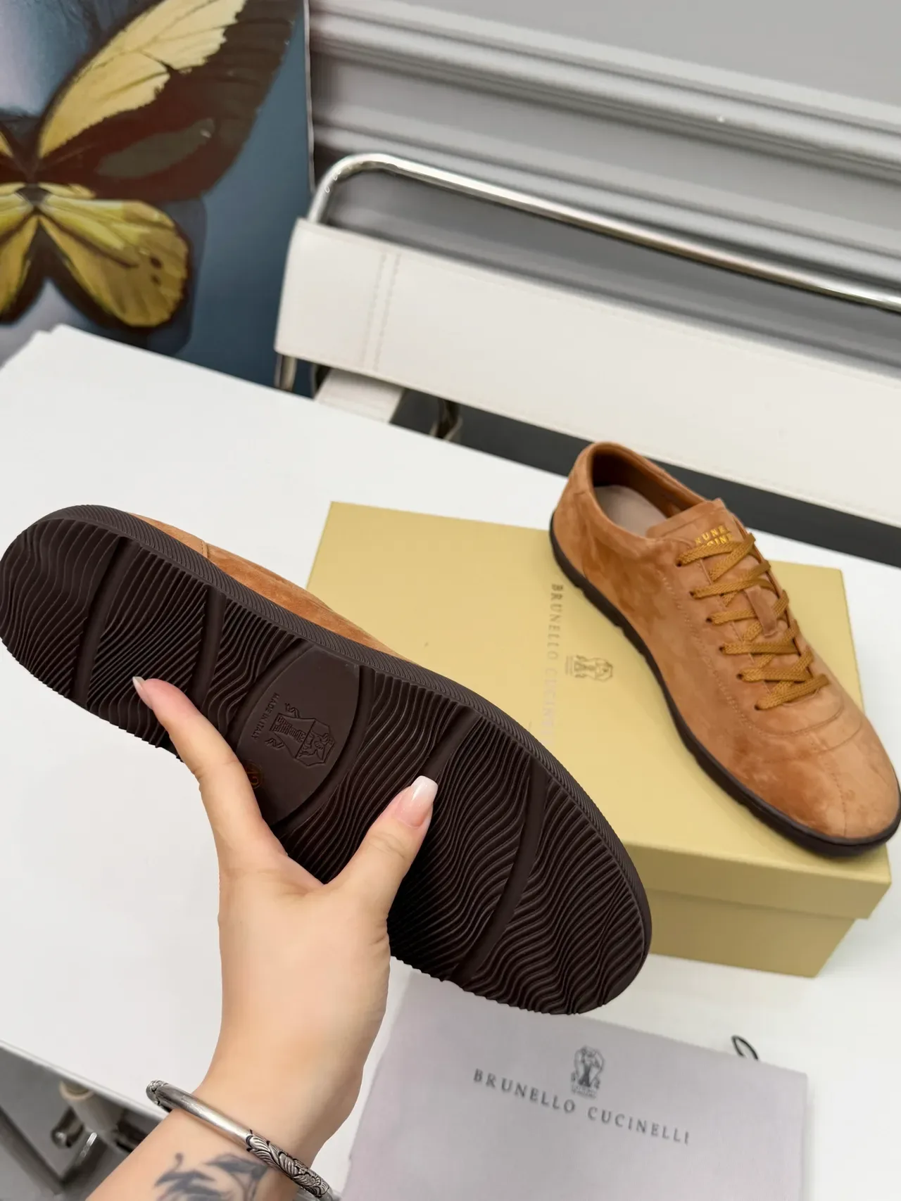 Brunello Cucinelli Zapatos casuales de ante con cordones low-top 2