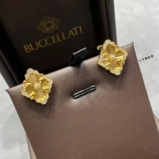 Buccellati فلورال بافيه أقراط ذهبية