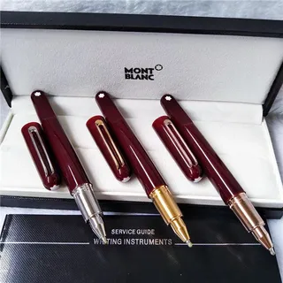 Burgundy Gold Sleek Capped Pens Metallic Clip Handbag 21