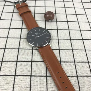 Daniel Wellington क्लासिक काला भूरा मिनिमलिस्ट पतली केस क्वार्ट्ज घड़ी
