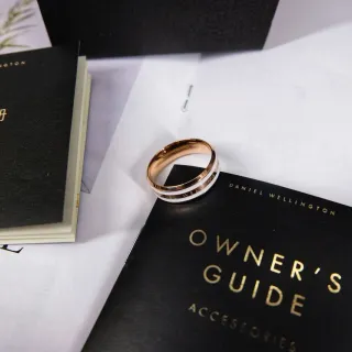 Daniel Wellington خاتم سيراميك كلاسيكي ذهبي وردي وأبيض