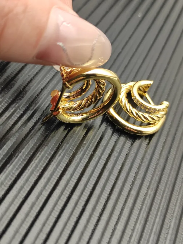 David Yurman Cable Classics Two-Tone Twisted Hoop Earrings 3