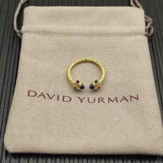 David Yurman Cable Collectibles নীল ক্যাবোচন ওপেন আংটি