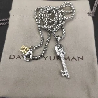 David Yurman Cable Collection রুপা সোনা স্টার্লিং বক্স-লিংক চেইন টু-টোন নেকলেস