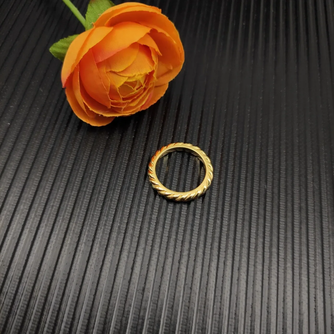 David Yurman Cable Collection 银金色 扭结 可堆叠戒指 6