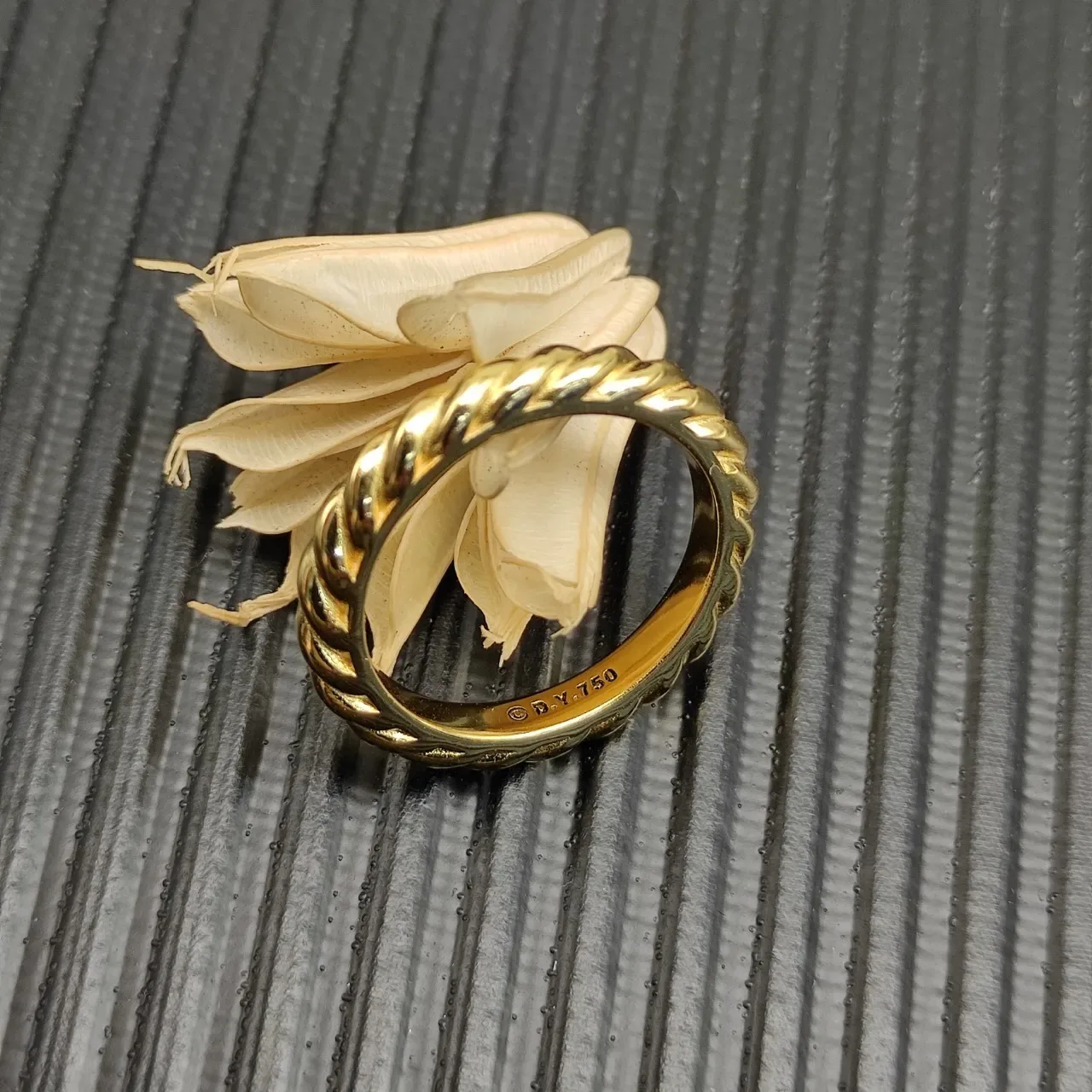 David Yurman Cable Collection 银金色 扭结 可堆叠戒指 7
