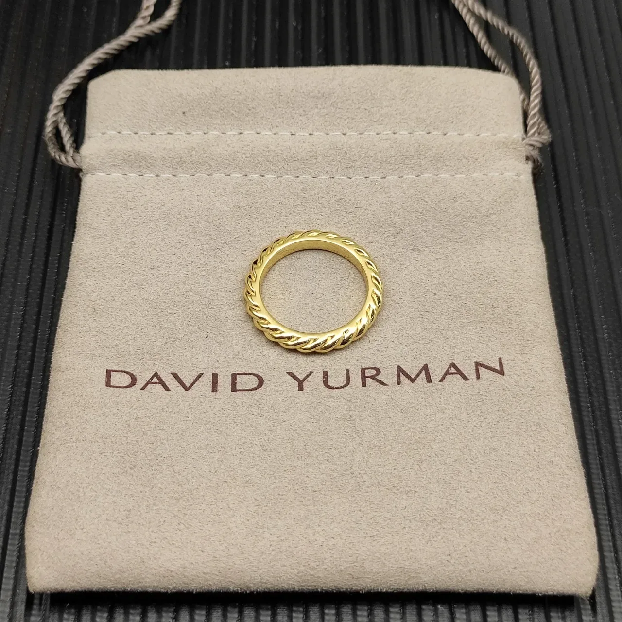 David Yurman Cable Collection 银金色 扭结 可堆叠戒指 9