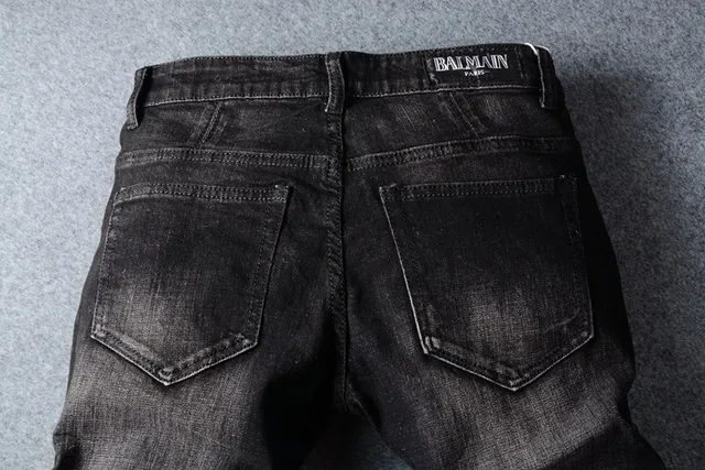 Distressed Black Cargo-Pocket Slim-Fit Jeans 6