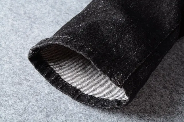 Distressed Black Cargo-Pocket Slim-Fit Jeans 9