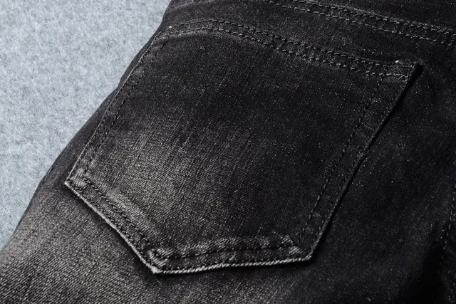 Distressed Black Cargo-Pocket Slim-Fit Jeans 12