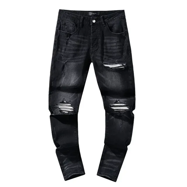 Jeans Negro Ajustados Rotos 2
