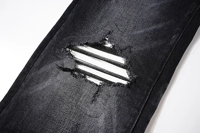 Jeans Negro Ajustados Rotos 12