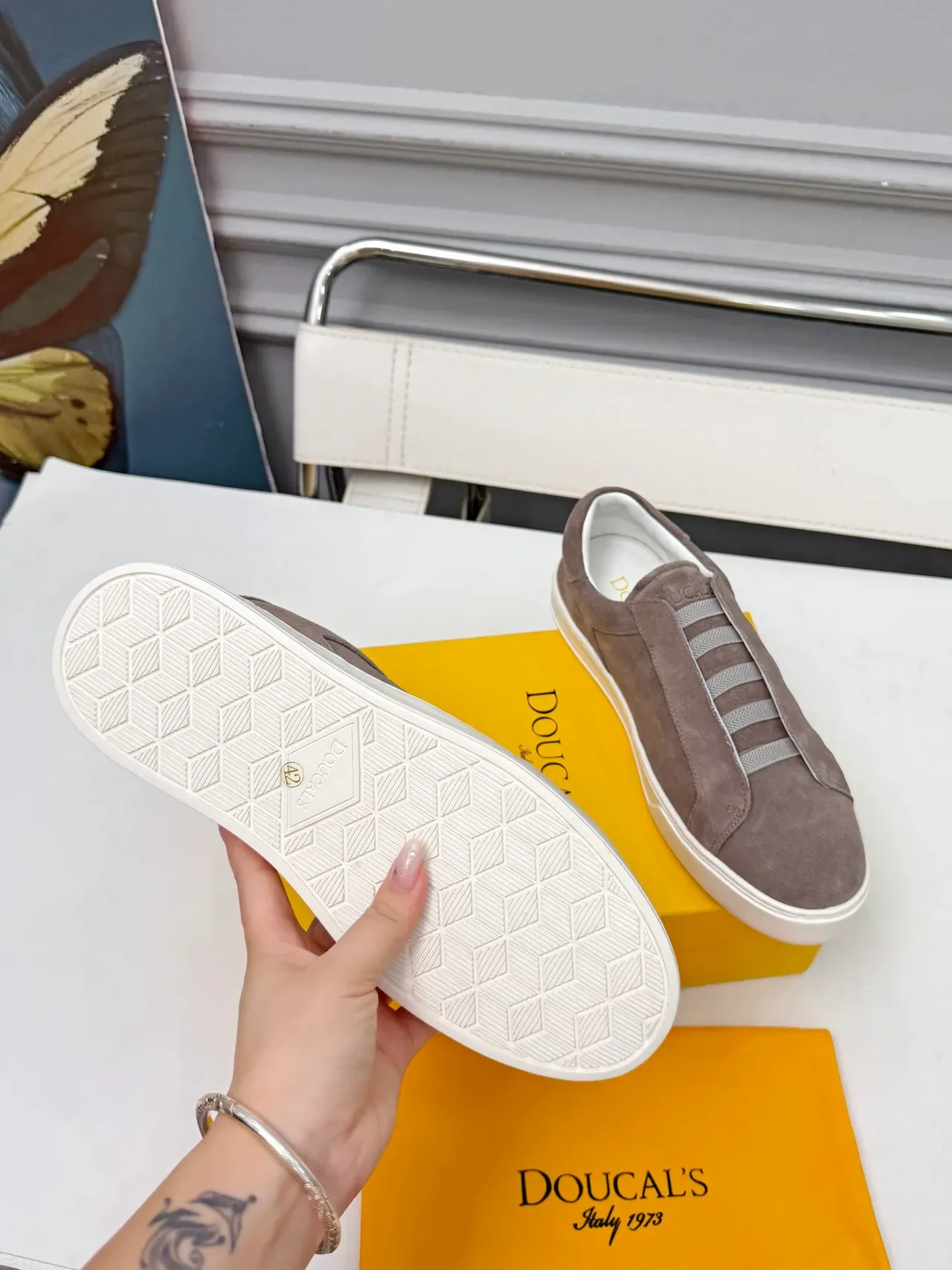 DOUCAL'S Suede Slip-On Lifestyle Sneakers 2