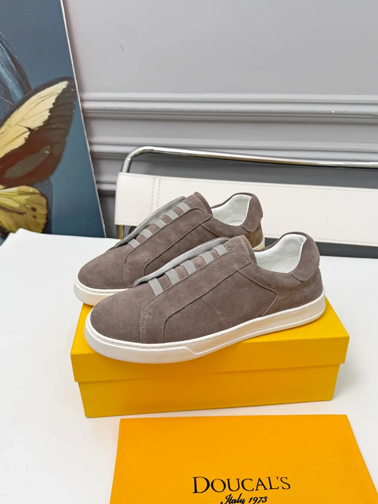 DOUCAL'S Suede Slip-On Lifestyle Sneakers 4