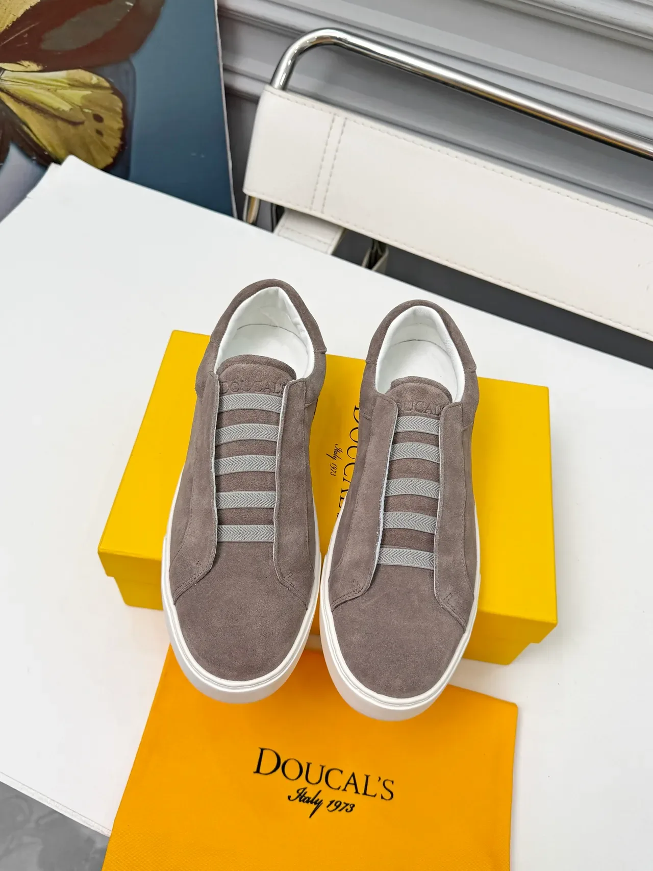 DOUCAL'S Suede Slip-On Lifestyle Sneakers 5
