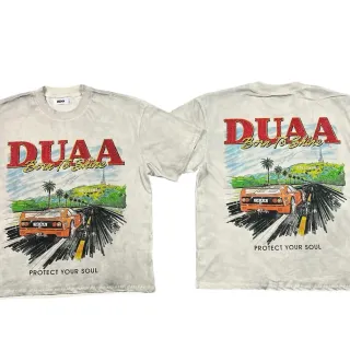 Camiseta DUAA Born To Shine estampado gráfico lavado desgastado
