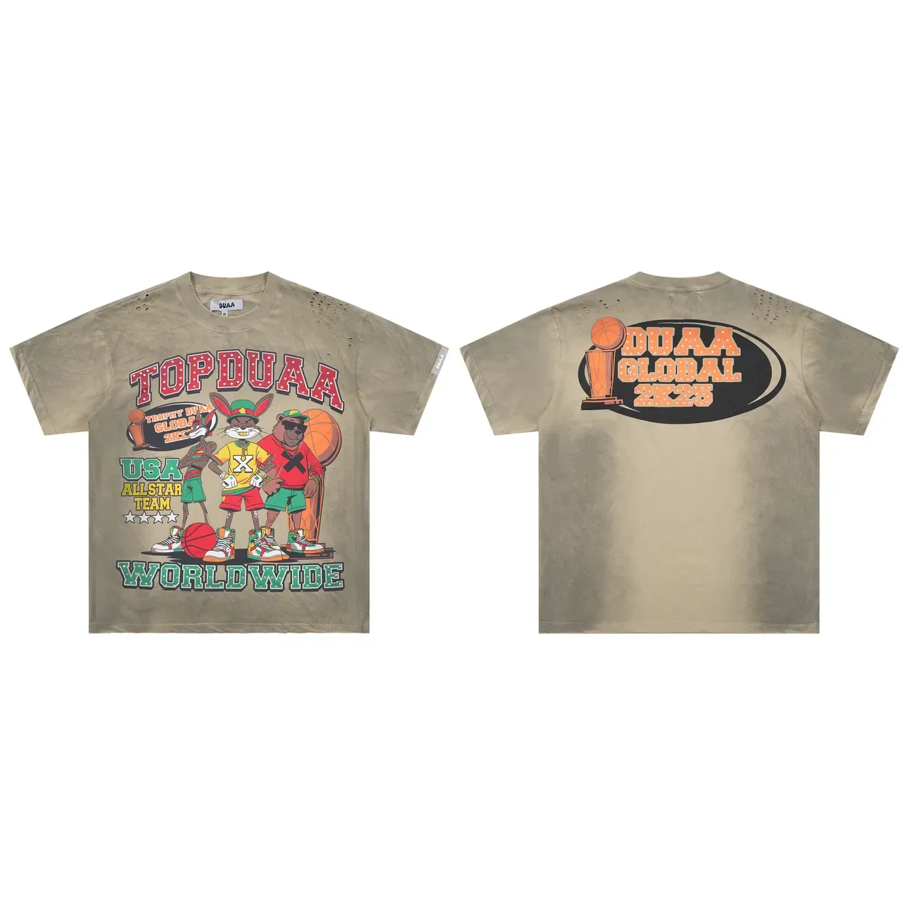 DUAA Topduaa USA All-Star Team Worldwide Graphic T-Shirt 2