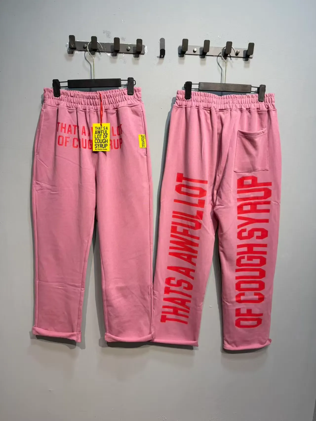 Dusty Pink and Beige Wide-Leg Elastic-Waist Screen-Printed Sweatpants 11