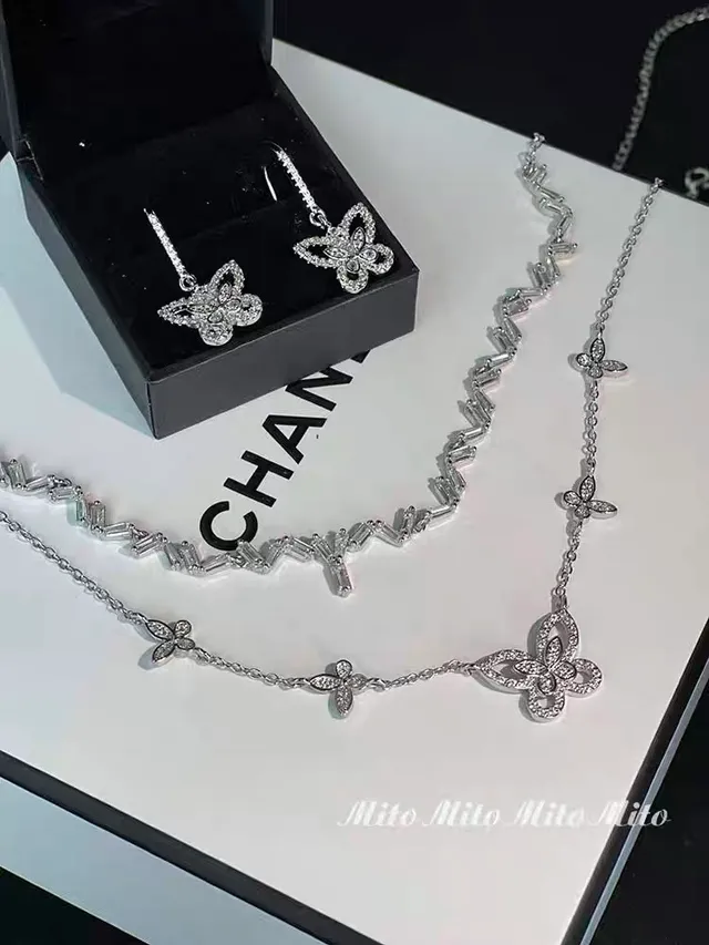 FLOWER GIRL Butterfly Pavé Crystal Dangling Earrings 2