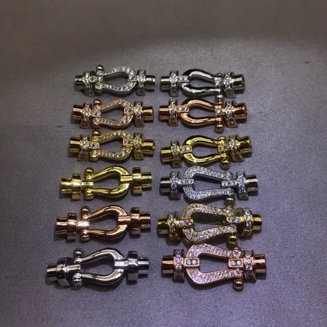 FRED Green Gold Braided Leather Cord Horseshoe-Shaped Clasp Bracelet 5