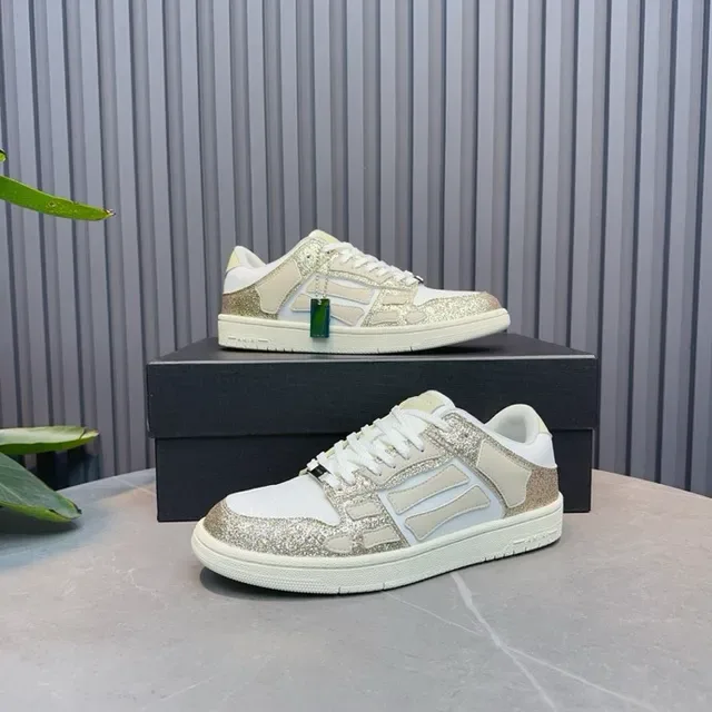 Glitter-Accented Panelled Low-Top Lifestyle Sneakers 3
