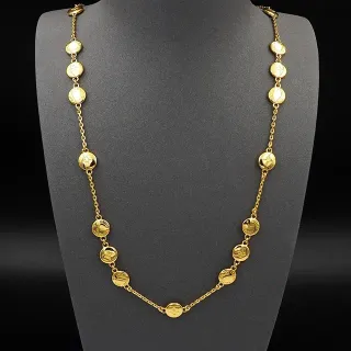 Collier chaîne or charms médaillon circulaire