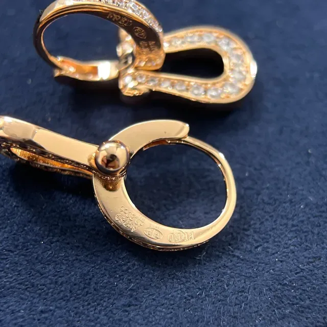 Gold Silver U-Shaped Hoop Pavé Crystal Earrings 3