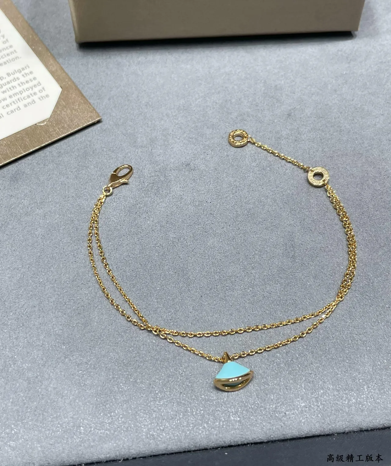 金色双链扇形吊坠手链 5