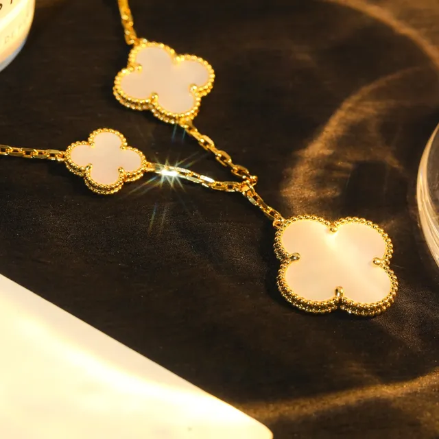 Gold-Tone Five Clover Charm Bracelet 4