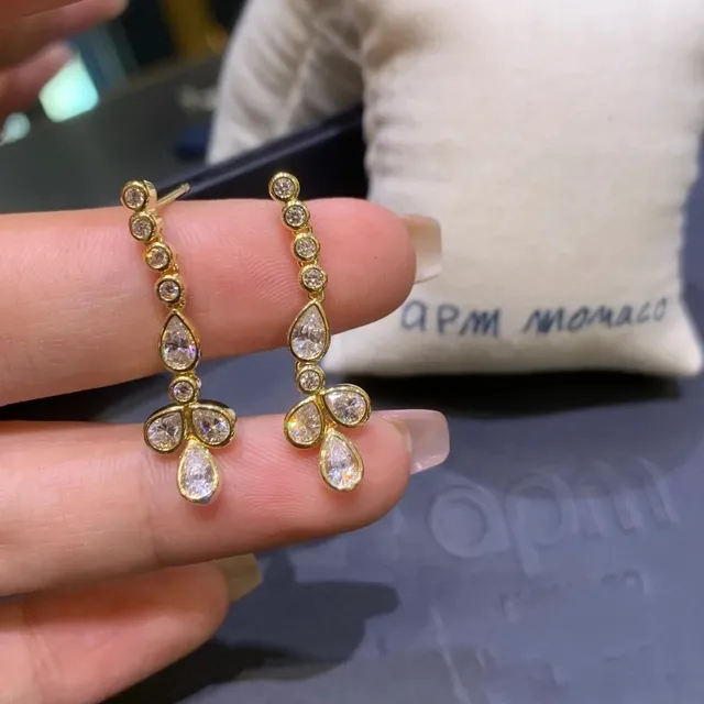 Gold-Tone Multi-Stone Chandelier Drop Earrings 6