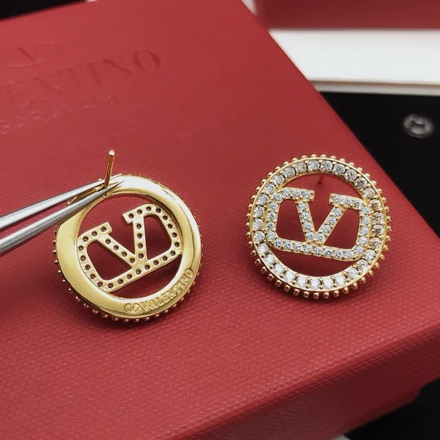 Gold-Tone Pavé Monogram Circular Stud Earrings 5