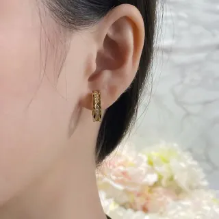 সোনালি টোন Pavé-Set ছোট হুপ কানের দুল