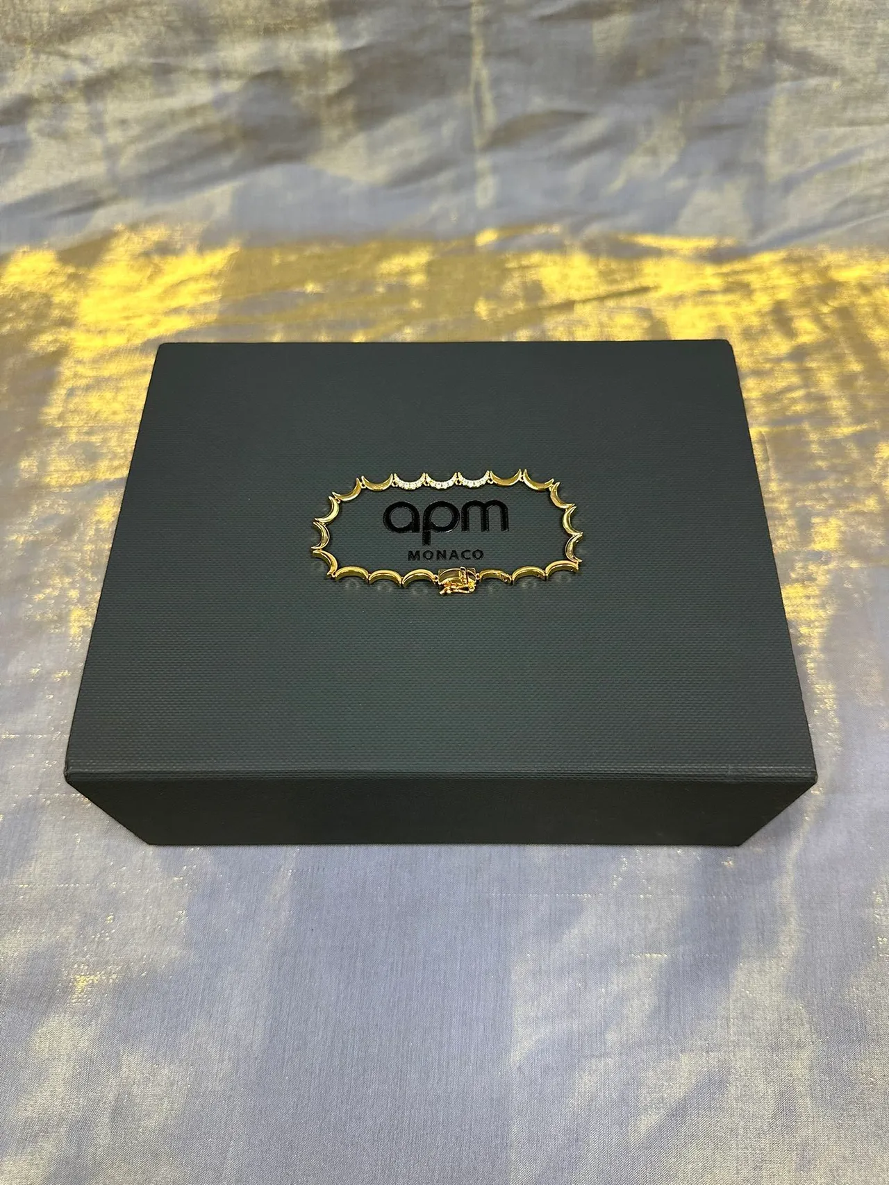 Gold-Tone Scalloped Pavé Bracelet 5