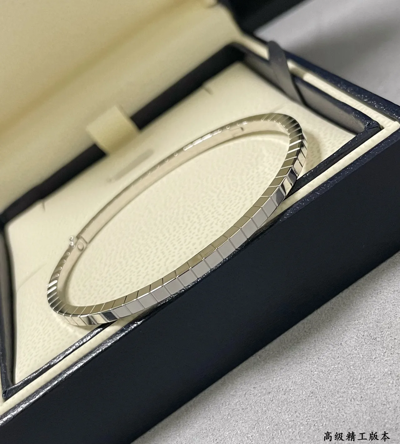 Gold-Tone Segmented Geometric Rigid Bangle Bracelet 2