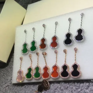 Brincos pendentes em forma de cabaça Pavé Cristal Halo