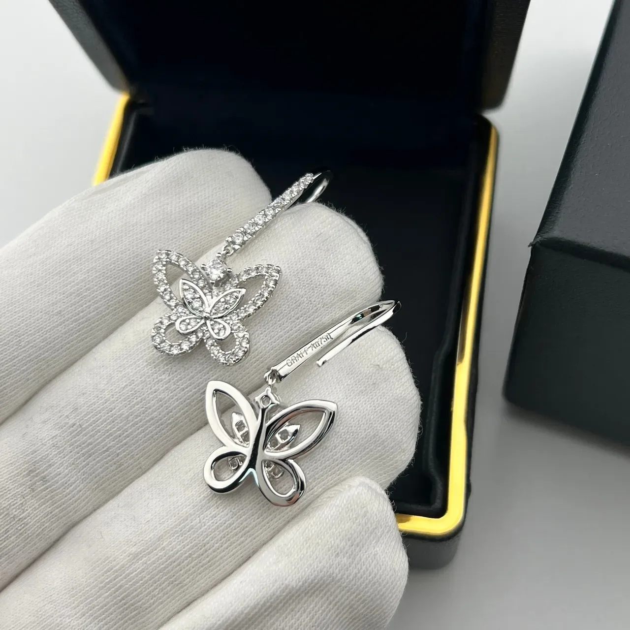 Graff Butterfly Pavé Crystal Dangling Earrings 2